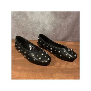 A New Day Sammie vegan leather memory foam slip on studded ballet flats size 6